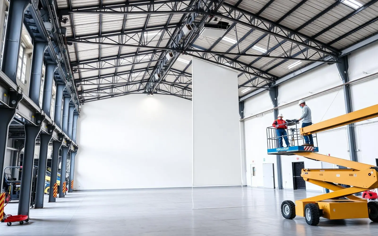 İstanbul'da fabrika tadilatı, çelik konstrüksiyonlu üretim holünde yenileme çalışması